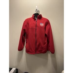 Team USA 2015 Red Light Weight Fleece‎ Full Zip XL Training Jacket Olympics Flag